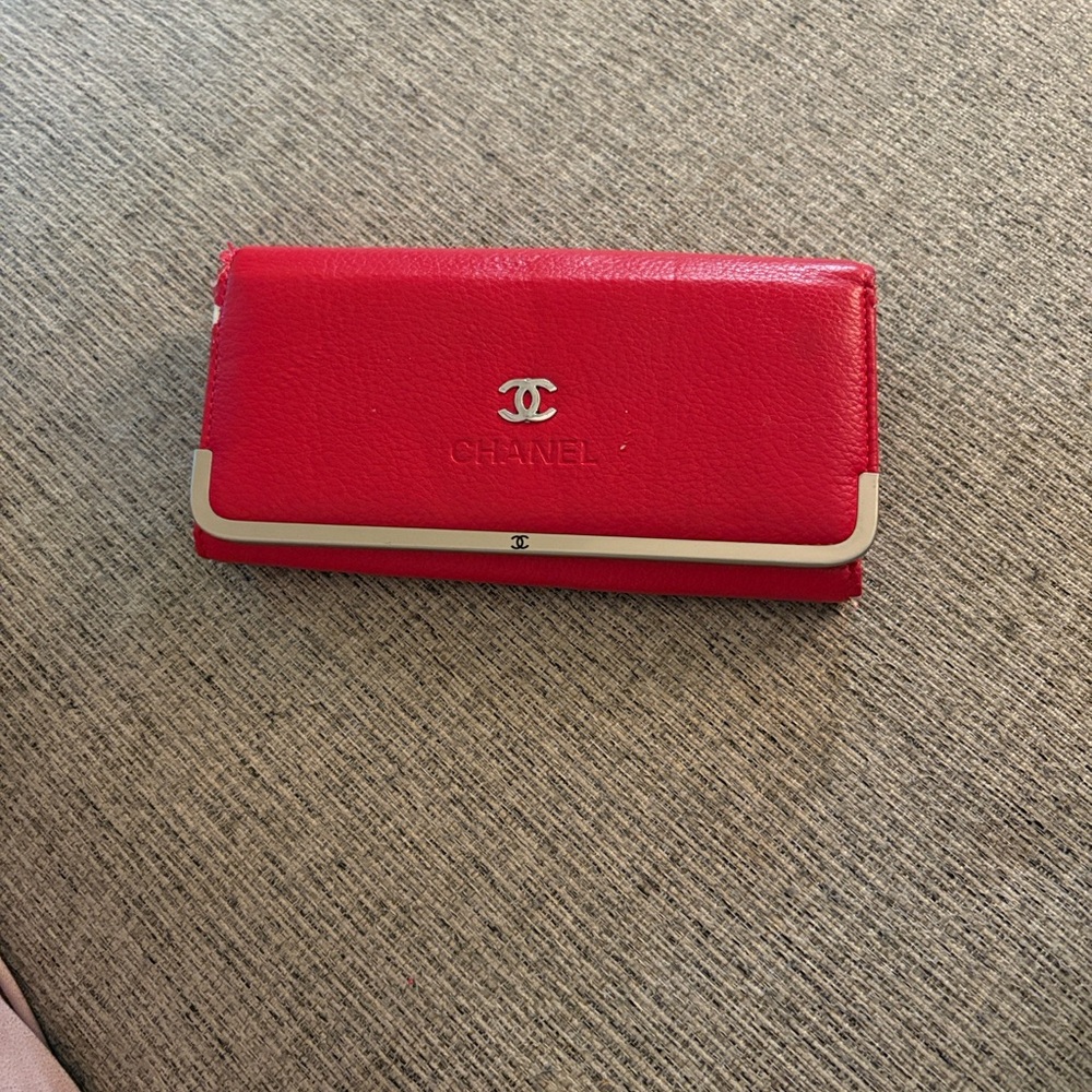 Chanel Red Leather Wallet